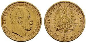 20 Mark Royaume de Prusse (1701-1918) Or Wilhelm I, German Emperor (1797-1888)
