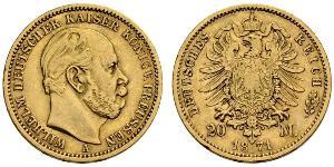 20 Mark Royaume de Prusse (1701-1918) Or Wilhelm I, German Emperor (1797-1888)