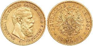 20 Mark Royaume de Prusse (1701-1918) Or Frédéric III (Empire allemand) (1831-1888)