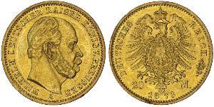 20 Mark Royaume de Prusse (1701-1918) Or Wilhelm I, German Emperor (1797-1888)