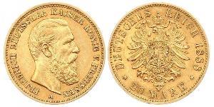20 Mark Royaume de Prusse (1701-1918) Or Frédéric III (Empire allemand) (1831-1888)
