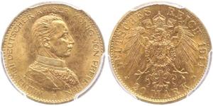20 Mark Royaume de Prusse (1701-1918) Or Wilhelm II, German Emperor (1859-1941)