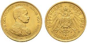 20 Mark Royaume de Prusse (1701-1918) Or Wilhelm II, German Emperor (1859-1941)