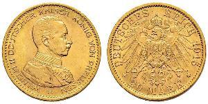20 Mark Royaume de Prusse (1701-1918) Or Wilhelm II, German Emperor (1859-1941)