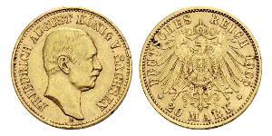 20 Mark Royaume de Saxe (1806 - 1918) Or Frédéric-Auguste III de Saxe (1865-1932)