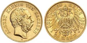 20 Mark Royaume de Saxe (1806 - 1918) Or 