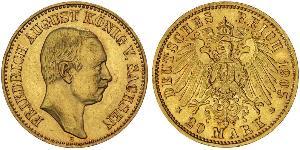 20 Mark Royaume de Saxe (1806 - 1918) Or Frédéric-Auguste III de Saxe (1865-1932)
