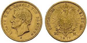 20 Mark Royaume de Saxe (1806 - 1918) Or 