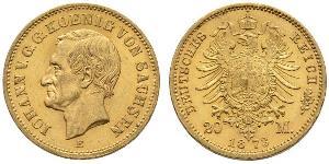 20 Mark Royaume de Saxe (1806 - 1918) Or 