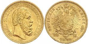 20 Mark Royaume de Wurtemberg (1806-1918) Or 