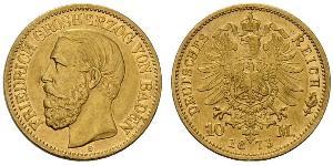 20 Mark Gran Ducado de Baden (1806-1918) Oro Federico I de Baden (1826 - 1907)
