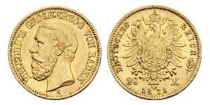 20 Mark Gran Ducado de Baden (1806-1918) Oro Federico I de Baden (1826 - 1907)