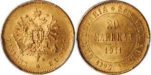 20 Mark Gran Ducado de Finlandia (1809 - 1917) / Imperio ruso (1720-1917) Oro Alejandro III (1845 -1894)
