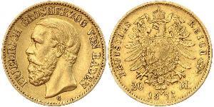 20 Mark Grand Duchy of Baden (1806-1918) Oro Federico I di Baden (1826 - 1907)