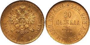 20 Mark Granducato di Finlandia (1809 - 1917) / Impero russo (1720-1917) Oro Alessandro III (1845 -1894)
