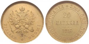 20 Mark Granducato di Finlandia (1809 - 1917) / Impero russo (1720-1917) Oro Alessandro III (1845 -1894)