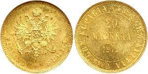 20 Mark Granducato di Finlandia (1809 - 1917) / Impero russo (1720-1917) Oro Alessandro III (1845 -1894)