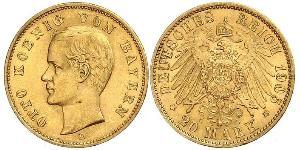 20 Mark Regno di Baviera (1806 - 1918) Oro Ottone di Baviera(1848 – 1916)