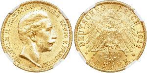 20 Mark Regno di Prussia (1701-1918) Oro Wilhelm II, German Emperor (1859-1941)