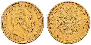 20 Mark Regno di Prussia (1701-1918) Oro Wilhelm I, German Emperor (1797-1888)