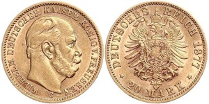 20 Mark Regno di Prussia (1701-1918) Oro Wilhelm I, German Emperor (1797-1888)