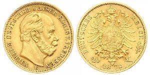 20 Mark Regno di Prussia (1701-1918) Oro Wilhelm I, German Emperor (1797-1888)