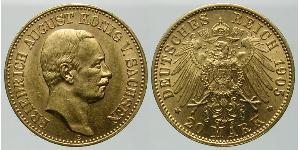 20 Mark Regno di Prussia (1701-1918) Oro 