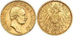 20 Mark Regno di Sassonia (1806 - 1918) Oro Federico Augusto III di Sassonia (1865-1932)