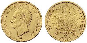 20 Mark Regno di Sassonia (1806 - 1918) Oro 