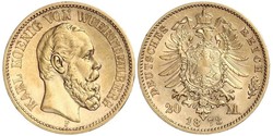 20 Mark Regno di Württemberg (1806-1918) Oro 