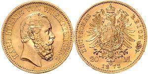 20 Mark Regno di Württemberg (1806-1918) Oro 