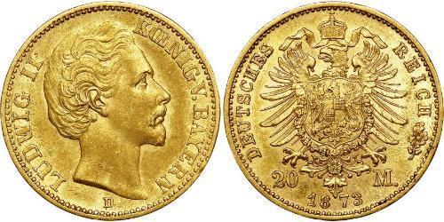 20 Mark Reino de Baviera (1806 - 1918) Oro Luis I de Baviera(1786 – 1868)