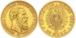 20 Mark Reino de Prusia (1701-1918) Oro Federico III de Alemania (1831-1888)