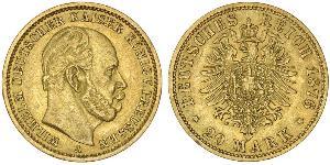 20 Mark Reino de Prusia (1701-1918) Oro Wilhelm I, German Emperor (1797-1888)