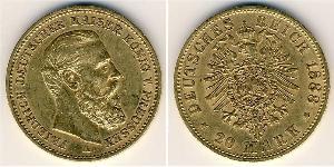 20 Mark Reino de Prusia (1701-1918) Oro Federico III de Alemania (1831-1888)