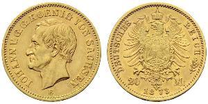 20 Mark Reino de Sajonia (1806 - 1918) Oro 