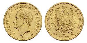 20 Mark Reino de Sajonia (1806 - 1918) Oro 