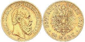20 Mark Reino de Wurtemberg (1806-1918) Oro Carlos I de Wurtemberg