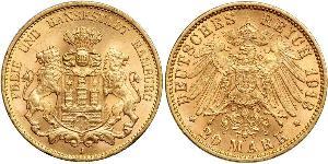 20 Mark Stati federali della Germania Oro 
