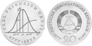 20 Mark República Democrática Alemana (1949-1990) Plata 