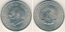 20 Mark Repubblica Democratica Tedesca (1949-1990) Rame/Nichel Wilhelm Pieck