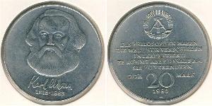 20 Mark Repubblica Democratica Tedesca (1949-1990) Rame/Nichel Karl Marx