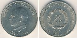 20 Mark German Democratic Republic (1949-1990) Silver Ernst Thälmann