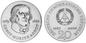 20 Mark German Democratic Republic (1949-1990) Silver 