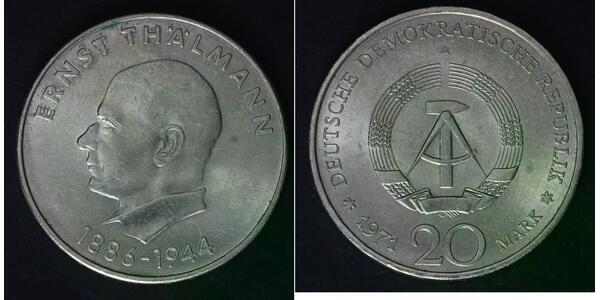 20 Mark German Democratic Republic (1949-1990) Silver Ernst Thälmann