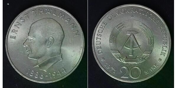 20 Mark German Democratic Republic (1949-1990) Silver Ernst Thälmann
