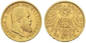 20 Mark Kingdom of Württemberg (1806-1918) 金 威廉二世 (德国)