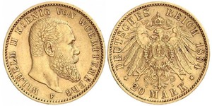 20 Mark Kingdom of Württemberg (1806-1918) 金 威廉二世 (德国)