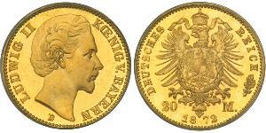 20 Mark 巴伐利亞王國 (1806 - 1918) 金 路德维希一世 (巴伐利亚)