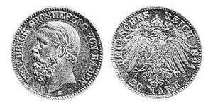 20 Mark 巴登大公國 (1806 - 1918) 金 弗里德里希一世 (巴登)